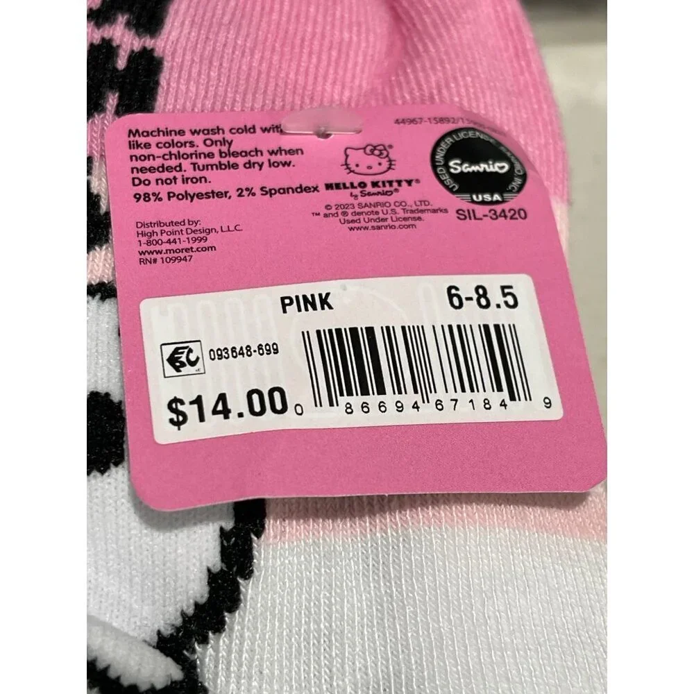 Hello Kitty 12 pairs Sanrio Girls Socks Size 6-8.5 New